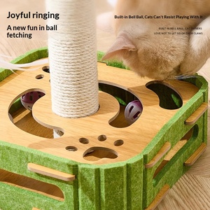 Jouet pour chat : <span class=keywords><strong>Boîte</strong></span> labyrinthe interactive <span class=keywords><strong>anti</strong></span>-<span class=keywords><strong>ennui</strong></span>, résistante aux morsures, en feutre sans peluches, éducatif, pour griffer et chercher - Product Image 3