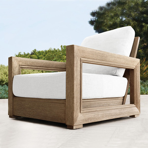 Juegos de <span class=keywords><strong>jardín</strong></span> modernos personalizables, asientos profundos de ocio, sofá, Villa, Patio, muebles de madera de teca para todo tipo de clima, juego de sofá para exteriores - Product Image 2