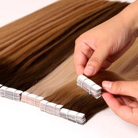 Delux vente en gros Double dessiné temple indien Remy bande de cheveux dans les extensions de cheveux brut indien