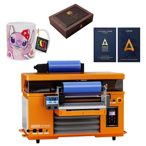 Stampante UV DTF piccolo macchinario industriale A3 macchina da stampa a getto d'inchiostro piana autoadesiva per trasferimento AB con rivestimento roll-to-roll