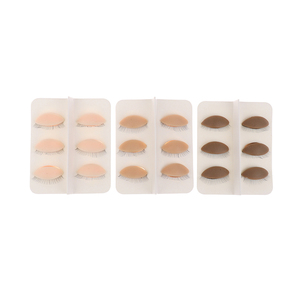 Tête de mannequin d'entraînement professionnelle en silicone avec paupières amovibles, 3 couleurs, outil emballé pour la pose d'extensions de cils - Product Image 1