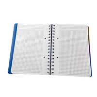 Agenda en spirale personnalisé de haute qualité, carnet de notes, grille de pages intérieures, carnet de notes néon PP avec diviseurs à feuilles mobiles