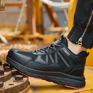 2025 OEM zapatos <span class=keywords><strong>de</strong></span> seguridad deportivos Unisex Todo Negro ligero transpirable Sneak botas <span class=keywords><strong>de</strong></span> trabajo Anti-Smashing Jogger invierno piel <span class=keywords><strong>de</strong></span> ante - Product Image 1