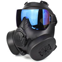 Masque de protection respiratoire personnalisé pour paintball Masque à gaz tactique noir avec double filtre
