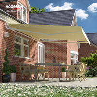 Auvent rétractable électrique Hooeasy pour extérieur, avec cadre en aluminium, protection UV, bras pliables