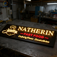 Enseigne extérieure 3D LED lumineuse pour devanture de magasin, lettres en relief, logo d'entreprise, enseigne publicitaire 3D éclairée