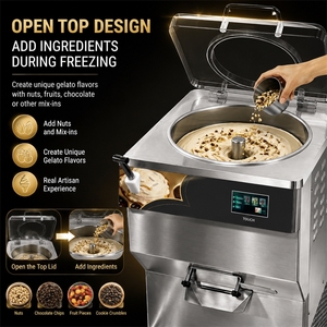 Máquina de Helado Duro Vertical de 150L/H con Enfriamiento por Agua, Congelador de Lotes, Máquina de Gelato de Tapa Abierta con Control de Sobrecarga Ajustable, Precio de Fábrica - Product Image 3