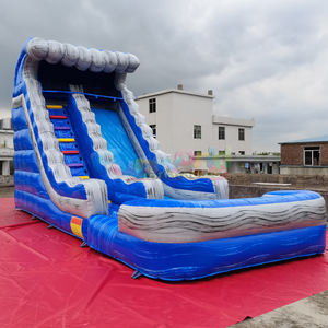 Castillo inflable comercial para niños, con tobogán acuático de mármol y piscina, ideal para fiestas en el patio trasero. - Product Image 1