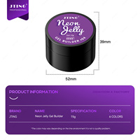 JTING 2026 Nouveau Gel Constructeur Néon Effet Gelée Sans HEMA/TPO Gel Dur Thixotropique Non-Coulant 6 Couleurs Gel de Construction d'Ongles
