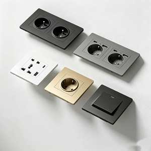 Black Hotel Wall Switch Socket Panel 86 Type European Plug British Standard 5 Outlets USB Multifunction Direct Sale
