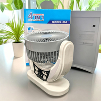 Ventilateur de table à énergie solaire, rechargeable par USB, ventilateur de camping avec lumière LED, batterie externe 3600mAh, ventilateur portable pour l'extérieur et la maison