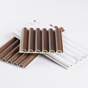 Panneau mural rainuré en WPC à grain <span class=keywords><strong>de</strong></span> <span class=keywords><strong>bois</strong></span> durable, revêtement mural en PVC WPC, panneau décoratif mural pour la décoration intérieure - Product Image 1