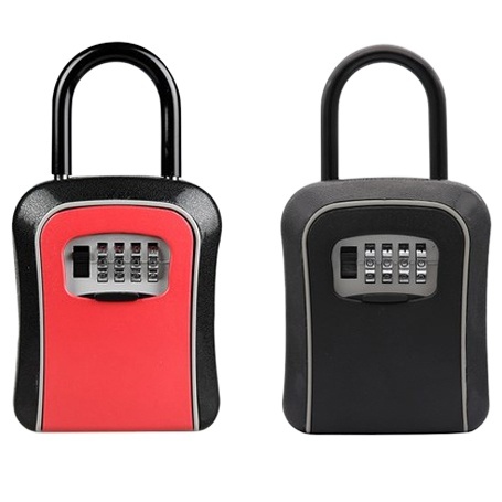 4 Digit Wall Mounted Portable Combination Key Box Lock Safety Lockbox Aluminum Alloy Security Metal Storage Safe Keybox