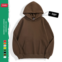 Haute qualité sans ficelles couleur noire chaude logo personnalisé vêtements de rue lourds pull polaire pour hommes sweat surdimensionné à capuche