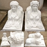 1 Sculpture en marbre égyptien moderne, statue de sphère en sphère, pour le jardin