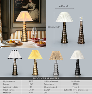 Baota Thiết Kế Cổ Điển 5200MAh Không Dây Bảng Đèn Tùy Biến Vải Bóng Nhà Hàng Ánh Sáng Có Thể Sạc Lại - Product Image 6