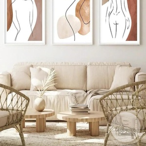 Peinture décorative abstraite, <span class=keywords><strong>visage</strong></span> et corps de <span class=keywords><strong>femme</strong></span>, art <span class=keywords><strong>moderne</strong></span> minimaliste sans cadre, toile suspendue pour salon, chambre à coucher, mur - Product Image 2