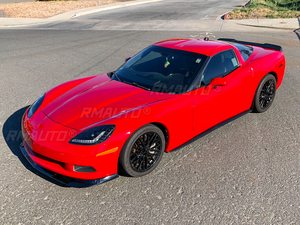 For Chevy C6 Corvette 2005-2013 Z06 ZR1 Car Front Bumper Lip Spoiler <b>Splitter</b> Wide Body Models Carbon Fiber Style Glossy Black - Product Image 2