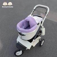 Poussette pour animaux de compagnie (chats et chiens) améliorée avec bords antidérapants, doublure intérieure étendue, serviette magnétique anti-rayures, résistante à l'usure et aux taches