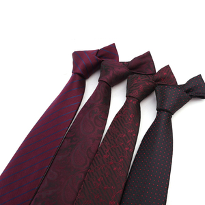 Dark Night Purple Red Series Corbata Gentleman's Retro Style Corbata de poliéster para hombres Accesorios - Product Image 1