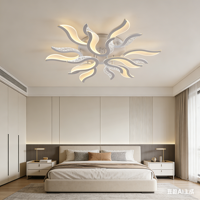 Plafonnier LED moderne en acrylique JACKSUN, lumière tricolore, plafonnier à intensité variable, 33,46 pouces, avec télécommande pour salon