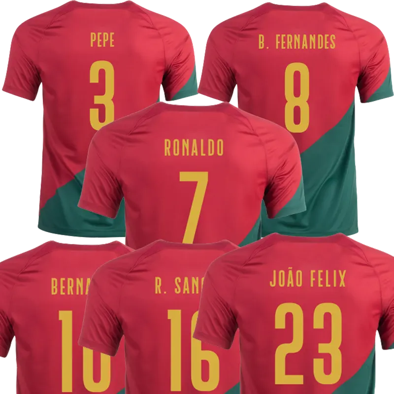 3 Pepe Portugal Sepak Bola Jersey 2022 2023 Pria Jauh Olahraga T Kemeja 23 Joao Felix 10 Bernardo Seragam Sepak Bola