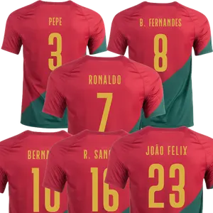 3 Pepe Portugal Fußball trikot 2022 2023 Männer Heimweg Sport T-Shirts 23 Joao Felix 10 Bernardo Fußball uniform