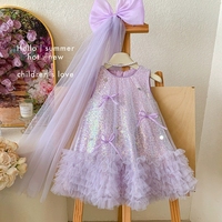 Robes d'été en gros pour petites filles, robes à volants pour bébés et tout-petits, robes de princesse en tulle, vêtements