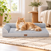 Lit orthopédique pour animaux de compagnie en forme de L, matelas en mousse de soutien, housse lavable, canapé-lit pour chiens de grande race, OEM ODM