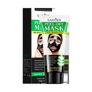 Aceite Natural SADOER para Eliminar Puntos Negros, Limpieza de Poros Dilatados, Reafirmante Facial, Mascarilla Peel-off de Carbón y Aloe Vera para una Piel Clara y Suave - Product Image 1