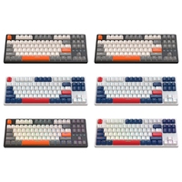 K87 유선 기계식 키보드 87키 핫 스와핑 스위치 RGB/화이트 백라이트 게이머 키보드 키캡 러시아어/영어 레이아웃