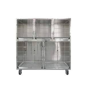 Veterinary hospital clinic stainless steel dog kennels bank animal cages