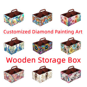 DIY Diamond Art <strong>Wooden</strong> Multi-Compartment Organiser <strong>Box</strong> with Handle Diamond Painting Art Portable <strong>Storage</strong> <strong>Box</strong> Desktop Decoration - Product Image 1