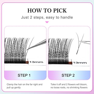 CoMango YY Lash Volume <span class=keywords><strong>2D</strong></span> Extensions de cils préfabriquées à double pointe Cilios YY Extensions de cils Cilia Cils YY - Product Image 5