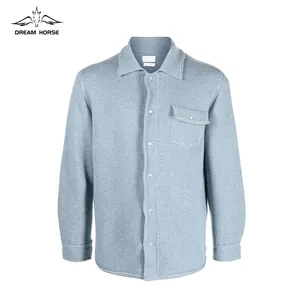 AiNear Wholesale Custom Logo Design Oem Odm Supplier Long Sleeve Polo Neck Men's Erdos Cashmere Knitted Cardigan Sweater Coat