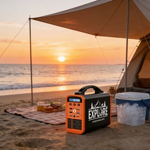 Station d'alimentation portable à onde sinusoïdale modifiée 300W, générateur solaire 170Wh 12.6V2, alimentation de secours d'urgence pour le camping en extérieur - Product Image 2