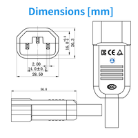 Adaptateur d'alimentation LANZMFG LZ-14-T1, prise IEC C14, prise C13, 10A, connecteur mâle, bricolage, connexion de prise électrique, industriel, noir, 250V