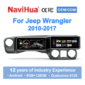 Navihua - Mise à niveau double écran pour Jeep Wrangler JK 2010-2017 - Autoradio Android avec écran LCD numérique - Autoradio Carplay - Product Image 1