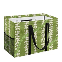 Sac fourre-tout réutilisable en polyester écologique grande capacité avec logo personnalisé Island Life, motif fleur Puakenikeni, idéal comme sac anti-poussière