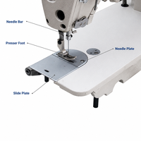 Machine à coudre industrielle à plat à une aiguille à alimentation rapide pour tissus et t-shirts, modèle 8700