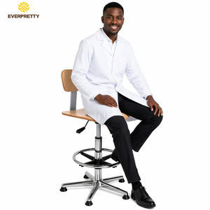 Chaise <span class=keywords><strong>de</strong></span> <span class=keywords><strong>laboratoire</strong></span> ergonomique moderne avec siège et dossier en bois, réglable en hauteur, chromée et mobile - Product Image 3
