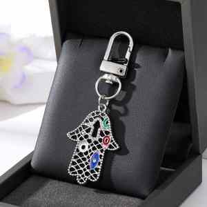 New Wholesale Evil Eye Hamsa Hand Diamond Keychain <b>Key</b> <b>Ring</b> for Friend Lovers Bling Heart Blue Eye Bag Car <b>Key</b> Chain Accessories - Product Image 5