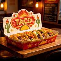 Boîte d'emballage alimentaire jetable en papier sulfurisé personnalisée Enten Packaging pour tacos et plateaux