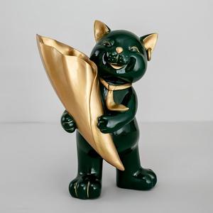 Vase à fleurs en résine chat porte-bonheur, peint à la main, écologique, <span class=keywords><strong>prix</strong></span> d'usine, vente en gros, pour la rentrée scolaire, Noël, chambre à coucher, table de chevet - Product Image 2