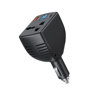 Inversor de Corriente para Auto con Pantalla Digital Inteligente de 150W, Encendedor de Cigarrillos, Puertos USB+Tipo-C, Cargador Rápido para Teléfono Móvil OLIVER - Product Image 1