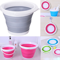 Seau à eau pliable en Silicone TPR, porte-glace Portable pliable seau de pêche en plein air