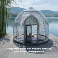 L'expérience immersive d'espace de guérison de la hutte de méditation transparente à ciel étoilé