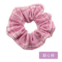 Vente en gros d'usine : Chouchous pour cheveux pour femmes, faits main, à carreaux, naturels, grande taille, élastiques, style coréen, avec bord festonné, marque personnalisée