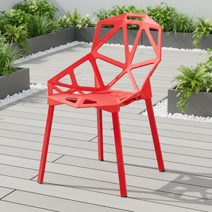 Chaise de salle à manger créative minimaliste en plastique pour adulte, chaise creuse, chaise de bureau, chaise géométrique, chaise créative, chaise de réception, chaise d'entrepôt - Product Image 4