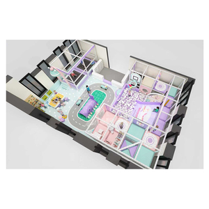 Équipement de terrain de jeu intérieur personnalisé pour parents et enfants |   <span class=keywords><strong>Parc</strong></span> d'attractions tout-en-un pour enfants : simulation de circulation et maison de jeu de rôle mini-ville - Product Image 5